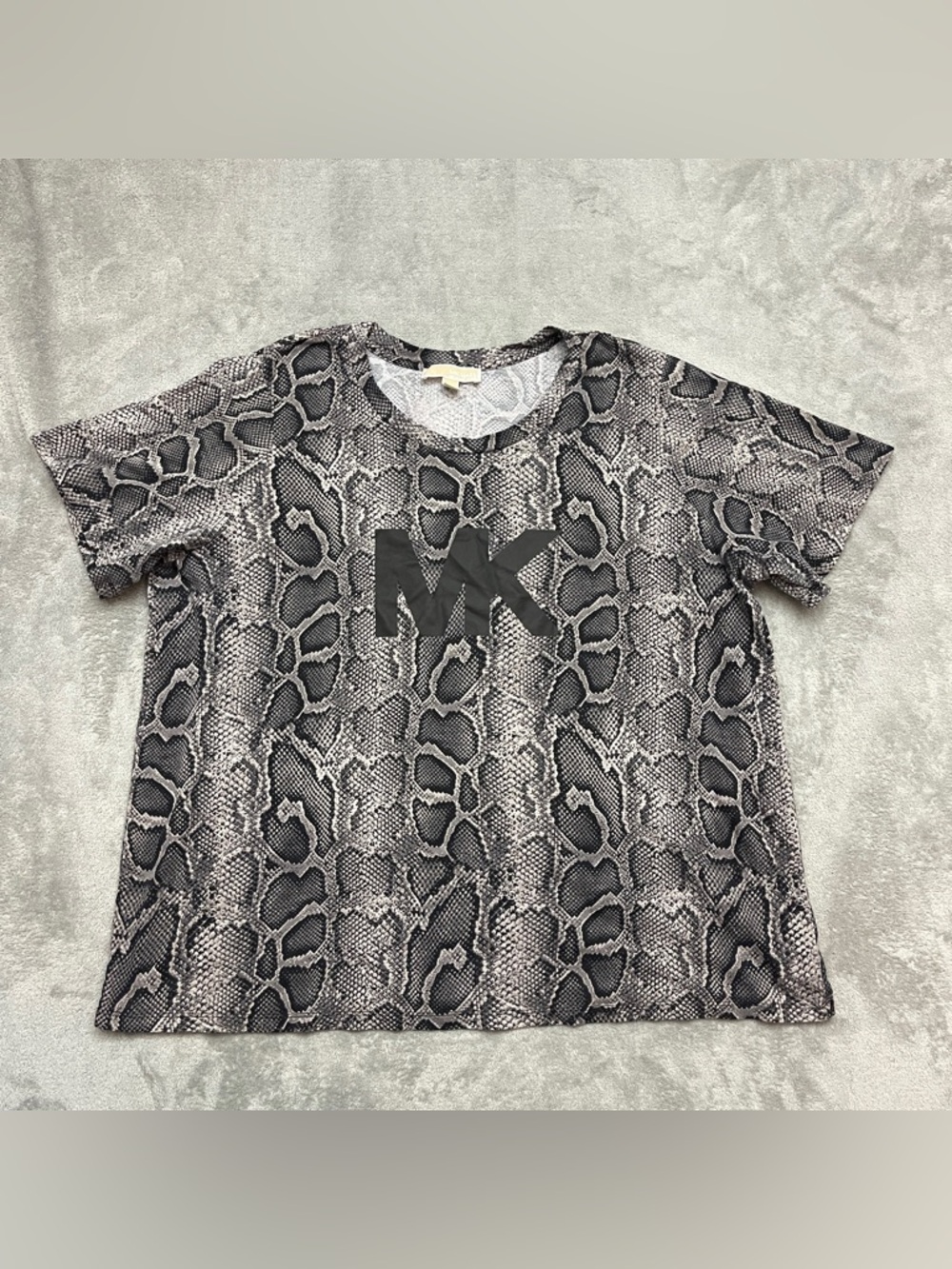 WOMEN'S MICHAEL KORS Snake Skin Print LOGO T-SHIRT 3X